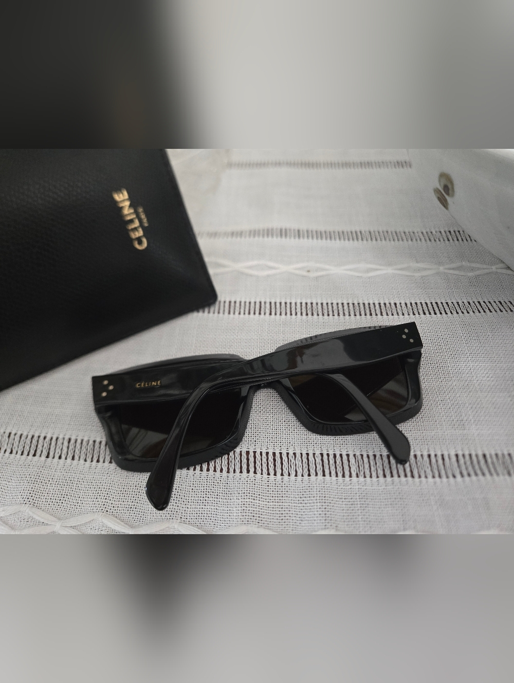 CELINE Classic Black Rectangular Sunglasses - Women Accessories - Picture 7 of 10
